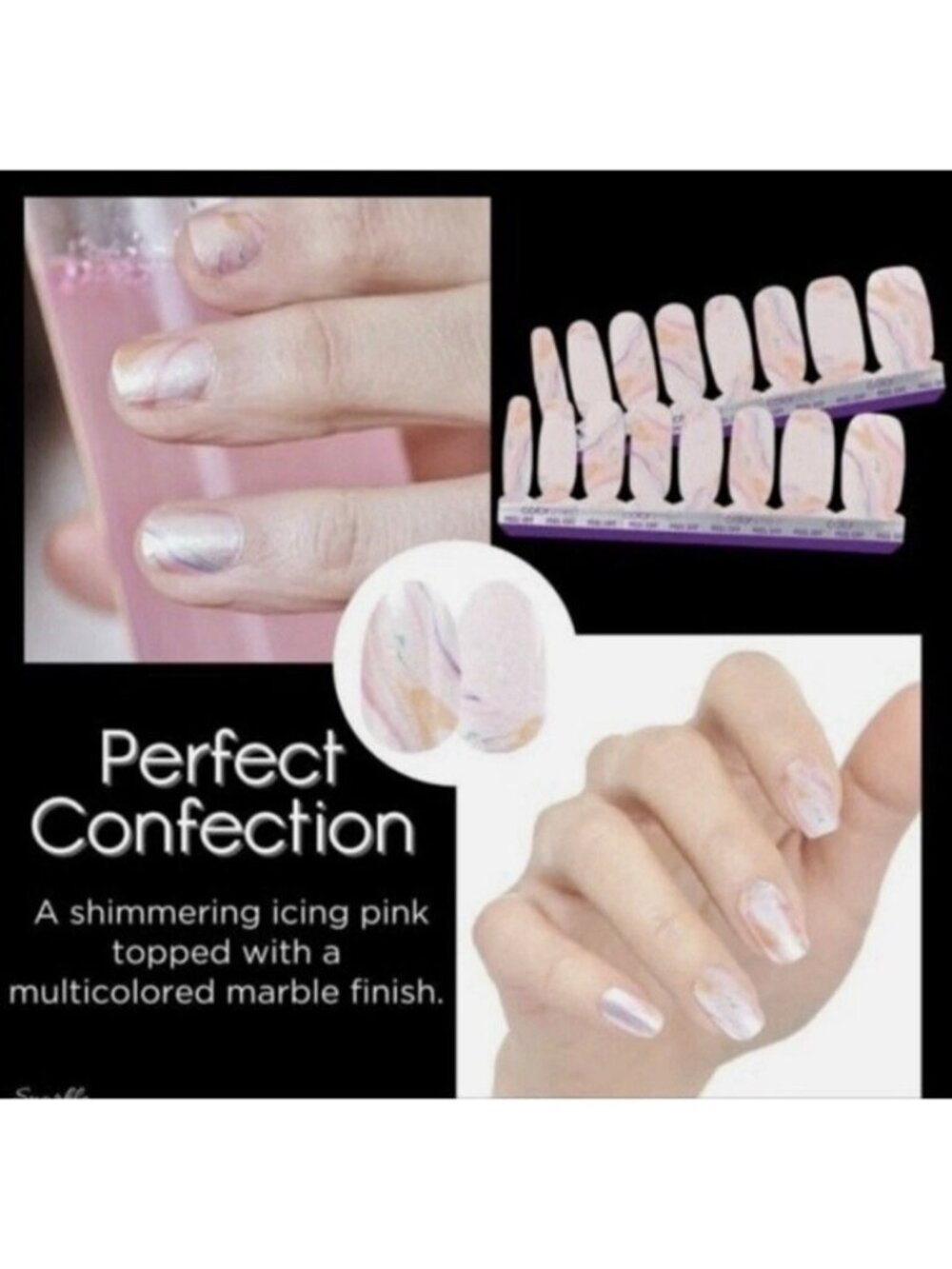 Color Street 100% Real Nail Polish Strips, Discontinued Style Perfect Confection